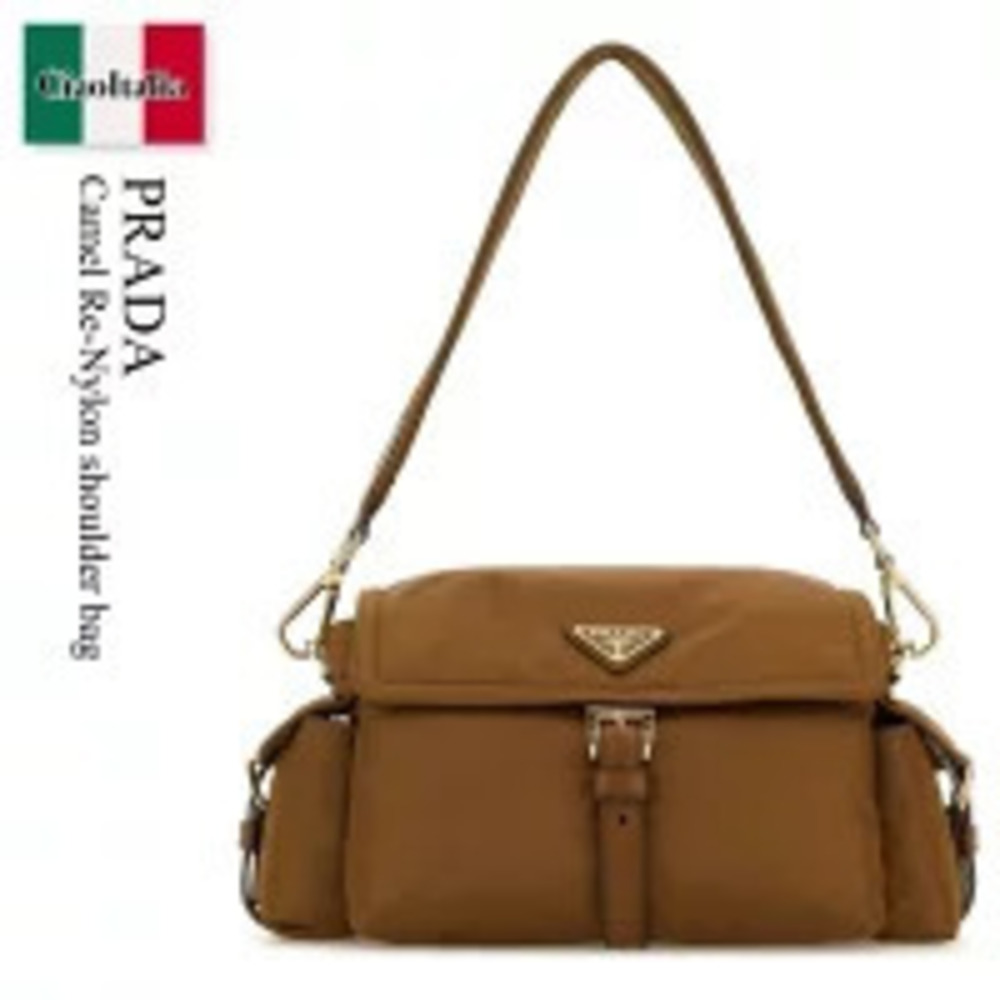 Prada Bag Camel Brown Re Shoulder VNOORDLN Pouch